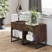 Nathan James Kensi Rustic Nightstand Matte Metal Base Open Cubby Storage and Drawer