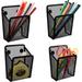 Black Magnetic Pencil Holder - Generous Compartments Magnetic Storage Basket Organizer - Extra Strong Magnets - Perfect Mesh Pen Holder to Hold Whiteboard Locker Accessories 4 Pack