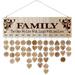 Family Birthday Wooden Calendar Wall Hanging Calendar Board Anniversary Reminder Tracker Plaque Sign with 100 PC Heart & Disc Shape Handmade Decoration for Mom Dad