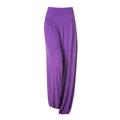 Mrat Womens Trendy Pants Full Length Pants Ladies Loose High Waist Wide Leg Pants Workout Out Leggings Casual Trousers Yoga Gym Pants Female Workout Pants Purple L2