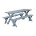 Hokku Designs Dyann Rectangular 6 - Person 70" Long Pine Outdoor Picnic Table Wood in Gray | 70 W x 27 D in | Wayfair