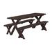 Hokku Designs Dyann Rectangular 6 - Person 70" Long Pine Outdoor Picnic Table Wood in Brown/Green/White | 70 W x 27 D in | Wayfair