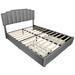 Red Barrel Studio® Arcibaldo Queen Storage Panel Bed Wood & Metal/Metal in Gray | 43.31 H x 63.3 W x 83.66 D in | Wayfair