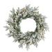 Nearly Natural 24 Flocked Christmas Wreath with 50 LED Lights