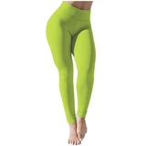 Mrat Black Pants Women Full Length Yoga Pants Ladies Soft High Waist Stretch Pleated Yoga Pants Casual Fitness Leggings Trouser Yoga Pants Flare Yellow XXL