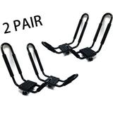 Kadyn 2 pairs Canoe Boat Kayak Roof Rack Universal Boat Canoe Kayak Rack for Car Truck Roof Top Mount Carrier J Cross Bar Black