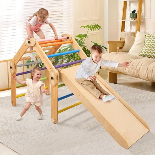 Yoleo - Pikler Triangle d'Escalade Transformable 10 en 1 pour Enfants, Aire de Jeux Intérieur avec