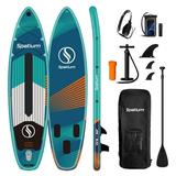 Spatium Sup Paddle Board 10 6 Ã—31 Ã—6 Inflatable Stand Up Paddle Board with Premium Sup Accessories Including Backpack Fins Leash Paddle Pump Inflatable Paddle Board for Adults Green