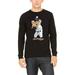 Men s Baseball Bear F150 Black Long Sleeve T-Shirt 2X-Large