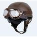 Retro Leather Half Helmet Motorcycle Helmet Scooter Helmet Moped Helmet Quick Unpacking Motorbike Helmet Half Shell with Glasses A13