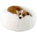 Original Cat and Dog Bed Luxury Coarse Faux Fur Donut Hugs Round Donut Dog Bed Indoor Pillow Suitable for Small and Medium-sized Dogs