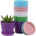 8 Pack 5.5 inch Colorful Plastic Plant Pot Plastic Square Nursery Pots Seedling Nursery Pots with Saucers for Garden Home Office Balcony Decor Garden Gifts