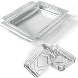 Grisun 80346 Catch Pan for Weber Q100 Q1000 Q120 Q140 Q1200 Series Drip Tray for Weber Baby Q Gas Grill with 6415 15pack Aluminum Liner Replacement for Weber 41887