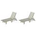 WestinTrends Malibu Outdoor Chaise Lounge Set of 2 All Weather Poly Lumber Patio Pool Lounge Chair with 5 Posistions Backrest Sand