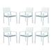 Patio Dining Chairs Set of 6 Stackable Dining Chair Aluminum Outdoor Armchairs with Wide Seat White