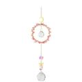 Decorative Pendant Natural Amethyst Aquamarine Hollowed Out Moon Star Circle Pearl Ball Wind Chimes Suncatcher