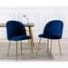 Guyou Modern Dining Chairs Set of 2 Velvet Upholstered Side Chair with Back and Gold Metal Legs for Living Room Dining Room Bedroom Kitchen Blue
