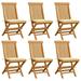 Patio Chairs with Cream Cushions 6 pcs Solid Teak Wood