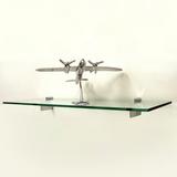 6 X 24 Raven Floating Glass Shelves - 2 Brackets Included with Each Shelf By Spancraft Glass