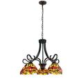 Chloe Lighting Tiffany-Style Dragonfly Design 5-light Dark Bronze Chandelier 100 Bronze/ Red