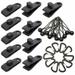 Tomfoto 30pcs Outdoor Tarp Clips Heavy Duty Lock Grip Tent Fasteners Clamps with Bungee Ball Cords Carabiners for Outdoor Camping Tarps Awnings Caravan Canopies
