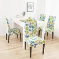 Enova Home Elastic Elegant Polyester and Spandex Stretch Washable Dining Chair Slipcover 2 Pcs Green Leaf