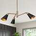 Savonnerie Modern Black Gold 3-Light Chandeliers Sputnik Metal Pendant Lights - 23 D 3-Light/ 23 D