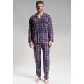 Pyjama GÖTZBURG "Clubhouse" Gr. 52, blau (blau, dunkel, karo) Herren Homewear-Sets Pyjamas