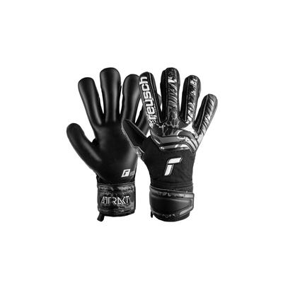 Torwarthandschuhe REUSCH "Attrakt Infinity", Damen, Gr. 9, schwarz, 35% Polyester, 27% Elastodien, 3% Polyurethan, mehrfarbig, sportlich, Handschuhe, mit exzellentem Grip
