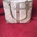 Coach Bags | Coach Signature Gold/ White Stripe Shoulder Bag Excellent Condition | Color: Gold/White | Size: 10"W X 9"H X 2