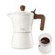 Bincoo Stovetop Espresso Maker Moka Pot 3 Espresso Cup, Cuban Coffee Maker Stove Top Coffee Maker with Dosing Ring Dispenser, Moka Italian Espresso Coffee Maker (White)