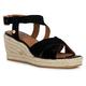Geox Women's D Panarea Espadrille Wedge Sandal, Black, 5 UK