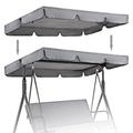 Patio Canopy Swing Cover Replacement Canopy for Swing Seat 2 & 3 Seater Swing Chair Canopy Cover Anti-UV/Waterproof Hammock Cover Top for Outdoor Garden Patio,Grey,249 * 185 * 18cm