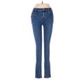 J Brand Jeans - Mid/Reg Rise Skinny Leg Denim: Blue Bottoms - Women's Size 25 - Dark Wash