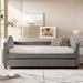 Wildon Home® Rymer Twin Daybed w/ Trundle Chenille/Upholstered, Wood in Brown/Gray | 36.8 H x 80.3 W x 55.1 D in | Wayfair