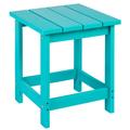 Ebern Designs Denarrius Outdoor Side Table Plastic in Blue | 18 H x 14.8 W x 14.8 D in | Wayfair 027F553538FF4C2A94D37C09515E80AE