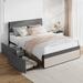 Latitude Run® Mackenley Queen Storage Platform Bed Upholstered/Metal/Linen in Brown/Gray | 42.5 H x 61.4 W x 83 D in | Wayfair