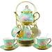 House of Hampton® Porcelain China Tea Set for 6 People Porcelain China/Ceramic in Green/Yellow | 6.2 H x 7.5 W in | Wayfair