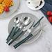 Bay Isle Home™ Imitation Bamboo Clamp Handle Stainless Steel 6 Pieces Tableware Home Restaurant Titanium Plated Cutlery Knife Fork Spoon Chopsticks Tea Spoon Set Stainless Steel | Wayfair