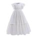 ZHAGHMIN White Girls Sleeve Dress Toddler Girls Flying Sleeve Lace Princess Dress Children S Piano Performance Dress Spring Summer Dress Party Family Birthday Outfit Baby Girl Girls Plus Size