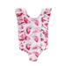 Licupiee Infant Toddler Baby Girl Ruffled Swimsuit One Piece Sleeveless Folds Backless Swimwear Bikini Bathing Suit