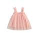 GXFC Toddler Baby Girl Tulle Dress Sleeveless Solid Layered Tutu Dress White 6M-5T