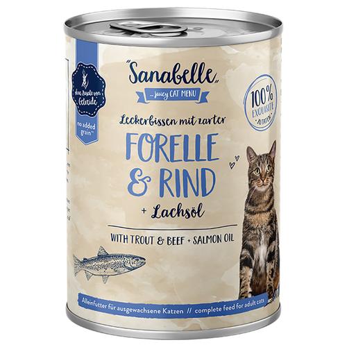 24 x 400 g Sanabelle All Meat Forelle & Rind Katze Nassfutter