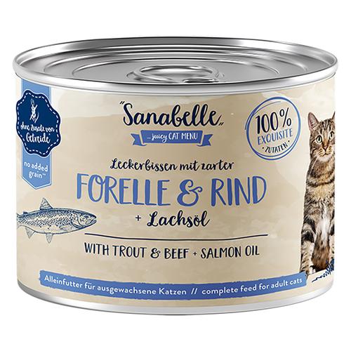 24 x 195 g Sanabelle All Meat Forelle & Rind Katze Nassfutter