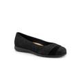 Wide Width Women's Danni Flat by Trotters in Black Nubuck (Size 7 W)