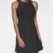 Athleta Dresses | Athleta Santorini High Neck Fit And Flare Striped Soft And Stretchy Mini Dress | Color: Black/White | Size: Xs