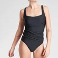 Athleta Swim | Athleta Tankini Top Black Square Neck Swimsuit 32d/Dd T 32d 32dd Tall S New | Color: Black | Size: S