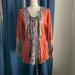 Free People Tops | Free People Rust/Blue Empire Waist Top L Nwt | Color: Blue/Orange | Size: L