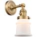 Canton 5" Brushed Brass Sconce w/ Matte White Shade
