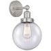 Edison Large Beacon 7" Brushed Satin Nickel Sconce w/ Mercury Shade